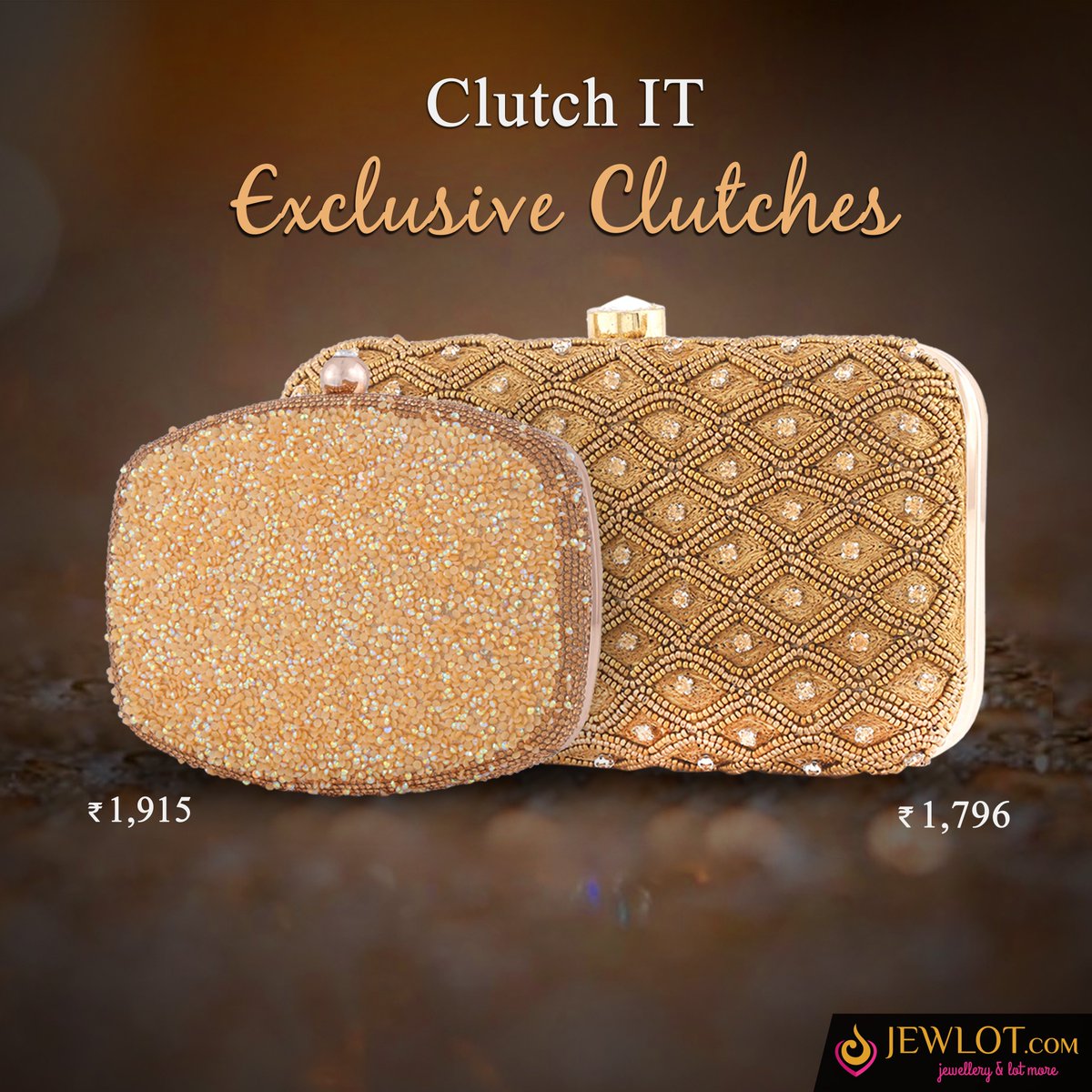 Jewlott's tweet photo. Party Alert!! Match the Outfit with these exclusive clutches
Be the chic!! Be in Trend!!
#jewlot #clutches 
shop @http://bit.ly/2jKMWRg https://t.co/kD4pZyxd9W