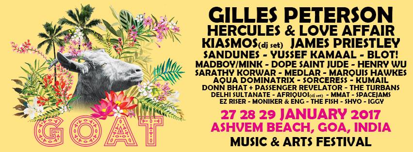 #GOAT,  a brand new boutique music and arts festival is heading to Indian shores on Jan 27-29th at #Asvem #Goa.

Tix bit.ly/2h247bw