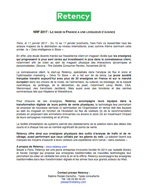 RetencyParis's tweet photo. Le Made in France a une longueur d'avance @RetencyParis 
@businessfrance @MadeinFranceFR 
#NRF17 #Retail #Innovation #Retency #madeinFrance https://t.co/ohlNDivTh0
