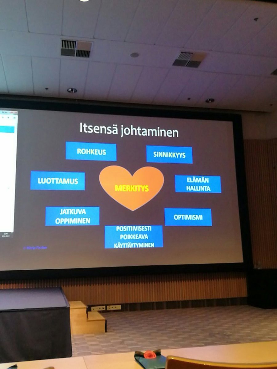 Finanssi's tweet image. Itsensä johtamisen kulmakivi on merkityksen löytäminen -@MerjaFischer @SuomenEkonomit  #intro2017