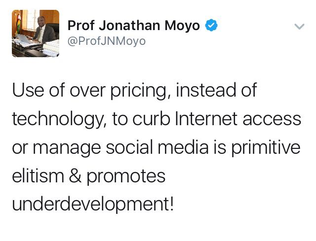 SvosveII's tweet photo. Directly or indirectly; he played his part in this landmark victory over hiking of data tariffs! Thank you @ProfJNMoyo https://t.co/GrDYvmSsJ0