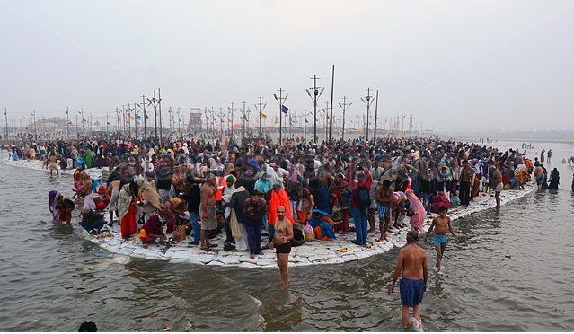 airnewsalerts's tweet photo. First bathing on #PaushPurnima passed off peacefully yesterday. https://t.co/dTjahQ1Onj
