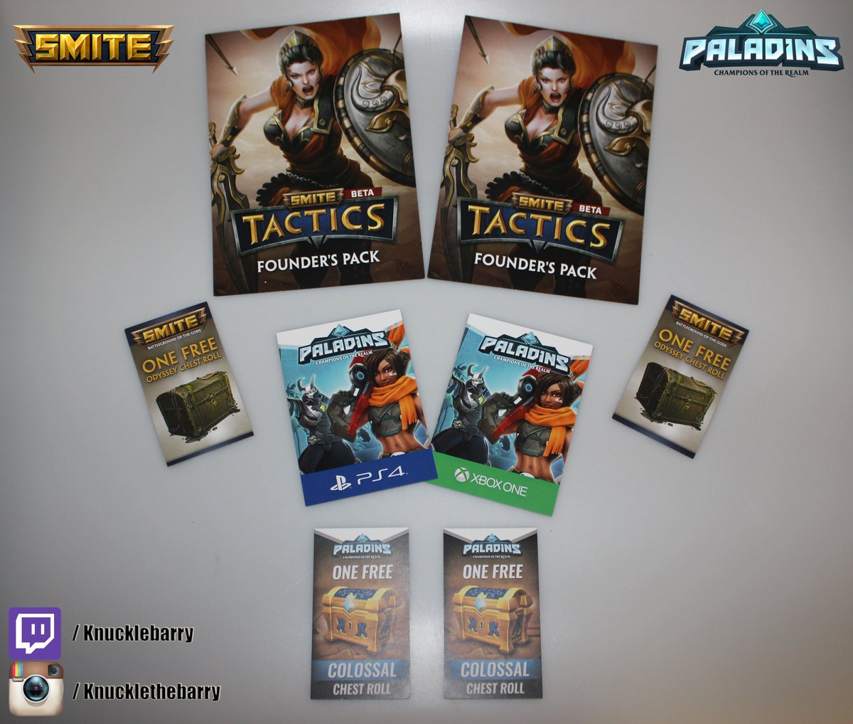 Knucklebarry's tweet photo. GIVEAWAY TIME !!! 

2 Winners --- Follow and Retweet to Enter !
Its Ending on 20.01 !🤓

Good Luck everyone! 

#Smite #Paladins #SmiteTactics https://t.co/FL4a1shPmF