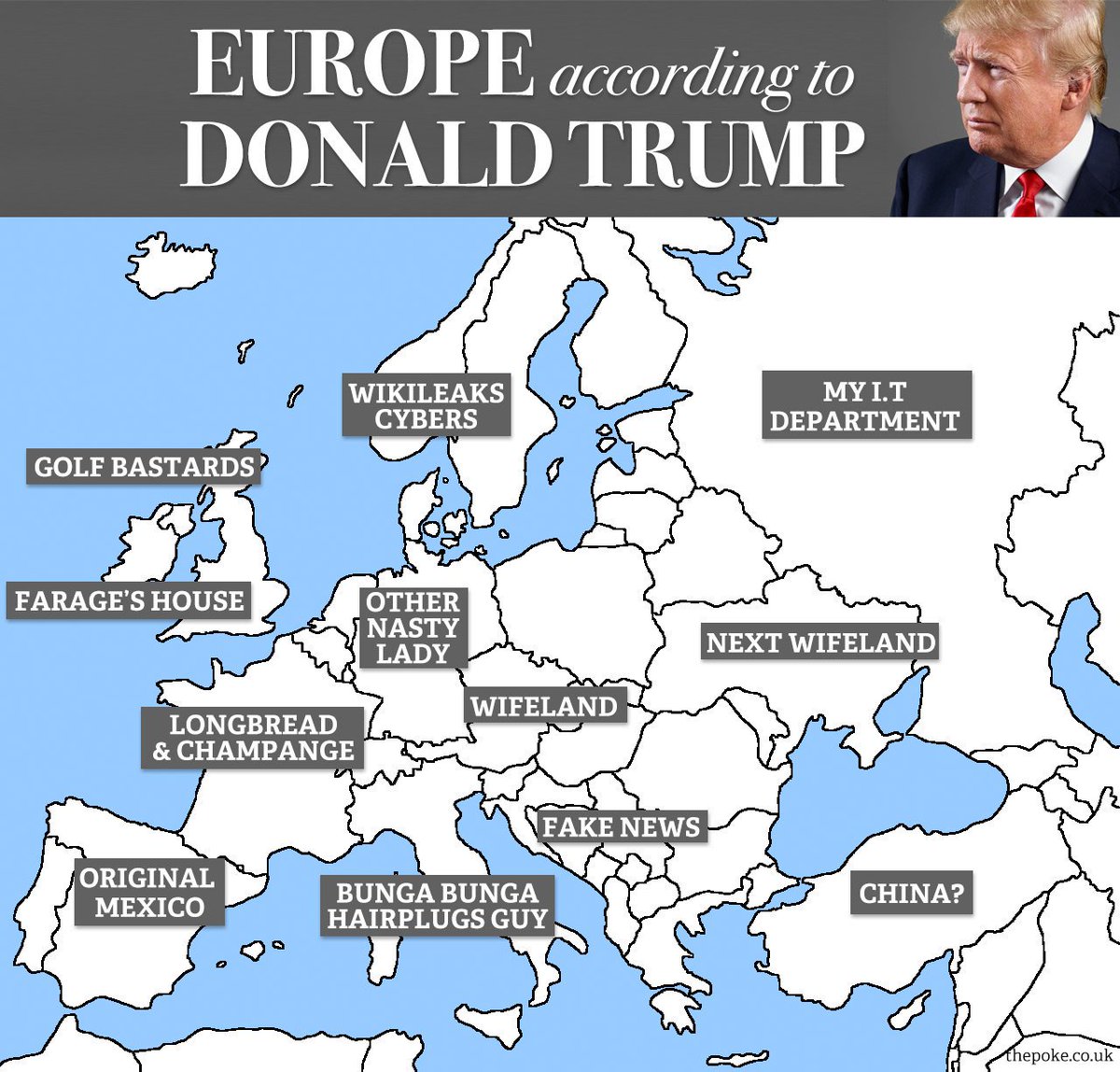 ThePoke's tweet photo. Europe according to Donald Trump

https://t.co/qZgDyvXi2l

#trump https://t.co/Y5Zs2BKXEH