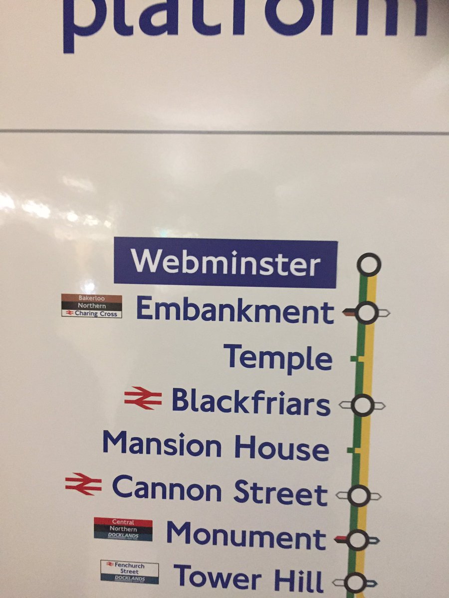 JamesPotts's tweet photo. Who else noticed the make over of #Westminster Station yesterday? #Webminster https://t.co/iaDtxUP3aG