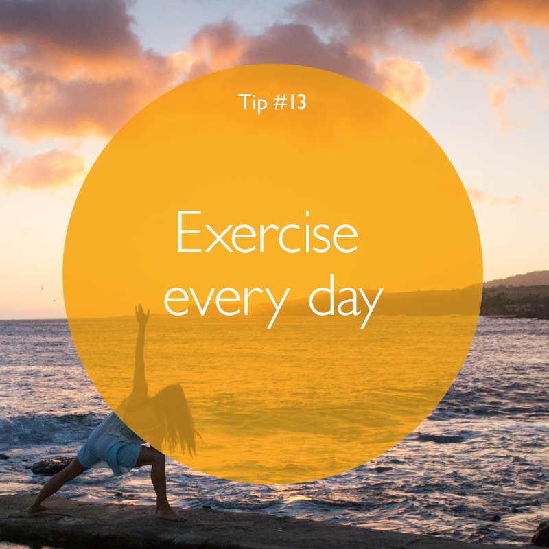 Happy day 13 of the #newyear! #Motivational #tip 13."Exercise every day to relieve stress, boost confidence, improve memory"
