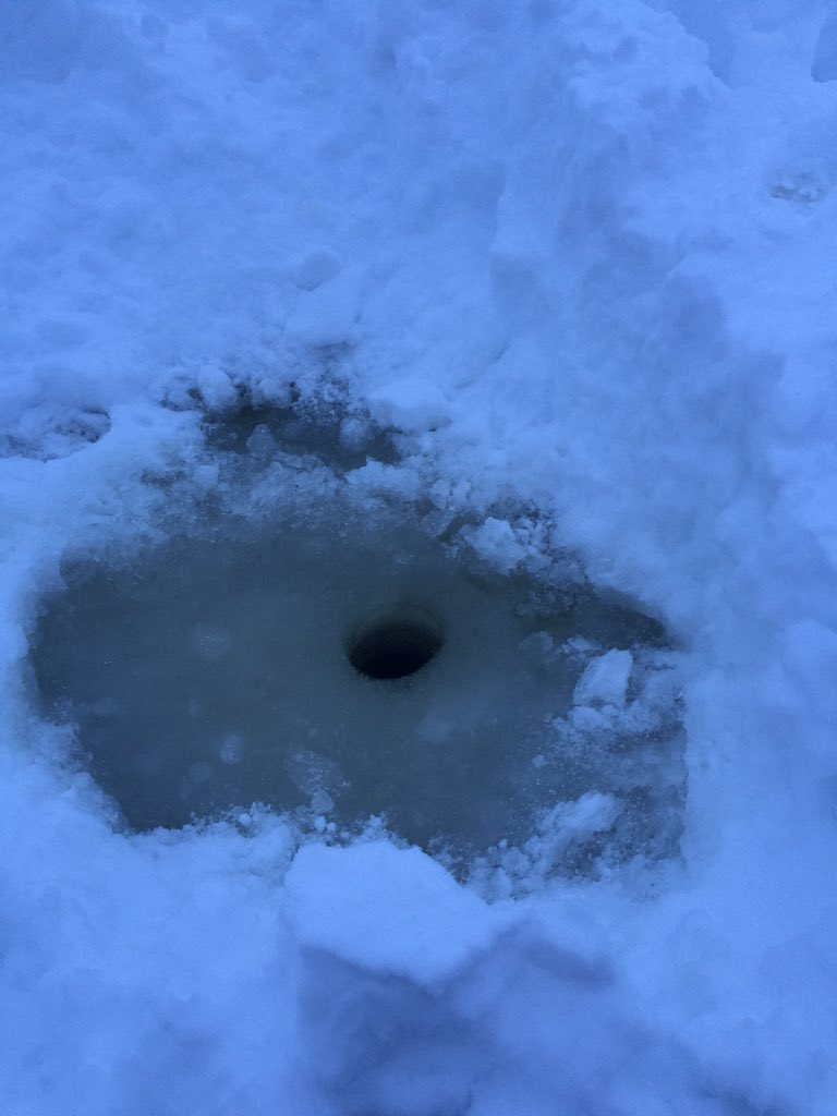 Ice fishing day- unfortunately the hole was not big enough for the fish caught to get out 😊
