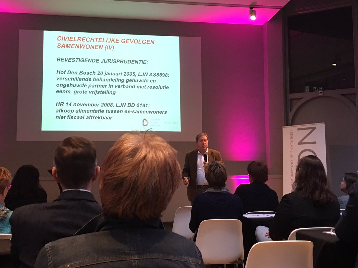 NOVEX bijeenkomst Utrecht, eerste presentatie door mr Peter Blokland over samenlevingsvormen in het erfrecht.