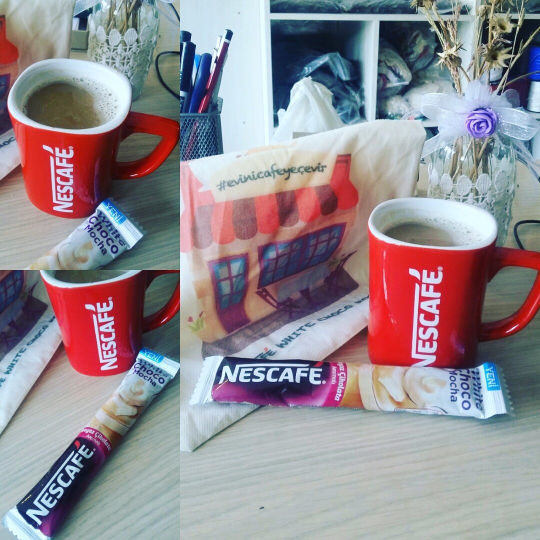 Mavismyrna's tweet image. İş yerinde yoğun iş temposuna #nescafe #whitechocomocha ile  sıcak bir mola.. #EviniCafeyeÇevir @FIKRIMUHIM  @NescafeTR