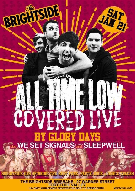 glorydaysau's tweet photo. Hey @AllTimeLow wanta come to our All Time Low cover show? We'll shout you a beer and maybe free entry? 😜👍 https://t.co/Ywrqn3tIsv