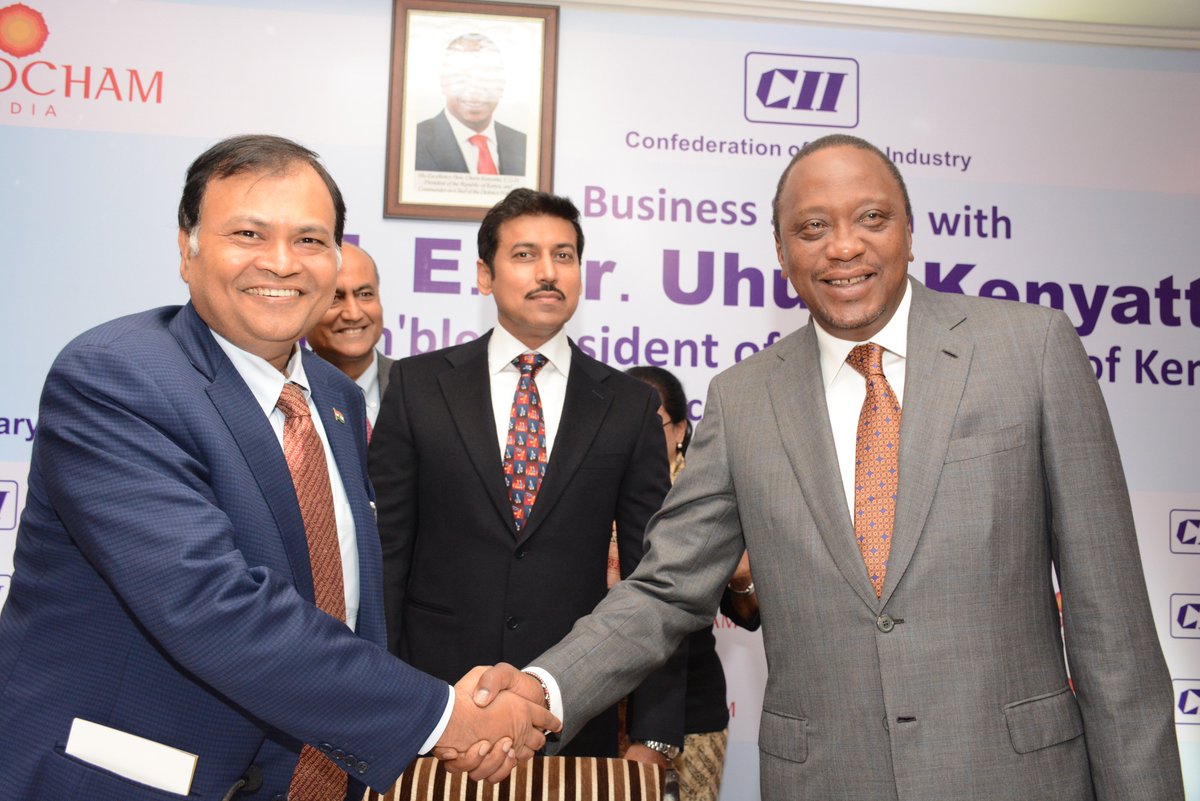Business session with H.E. Mr. Uhuru Kenyatta, The Hon'ble President of the Republic of Kenya. <a href="/sunilkanoria/">Sunil Kanoria</a> <a href="/followassocham/">Assocham</a>