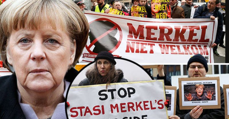 roycan79's tweet photo. BLOOD ON HER HANDS --> As German Terror Attacks Escalate, Protesters Demand Merkel STEP DOWN https://t.co/i5jjIWVlrd https://t.co/pBmUtw0tKQ