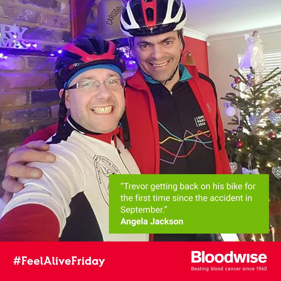 bloodcancer_uk's tweet photo. Seeing @jacksontrevor40 back on his bike again after a horrific accident makes @AngejackAngela #FeelAlive https://t.co/G6wvOstRFo https://t.co/mIJRfMCuJ2