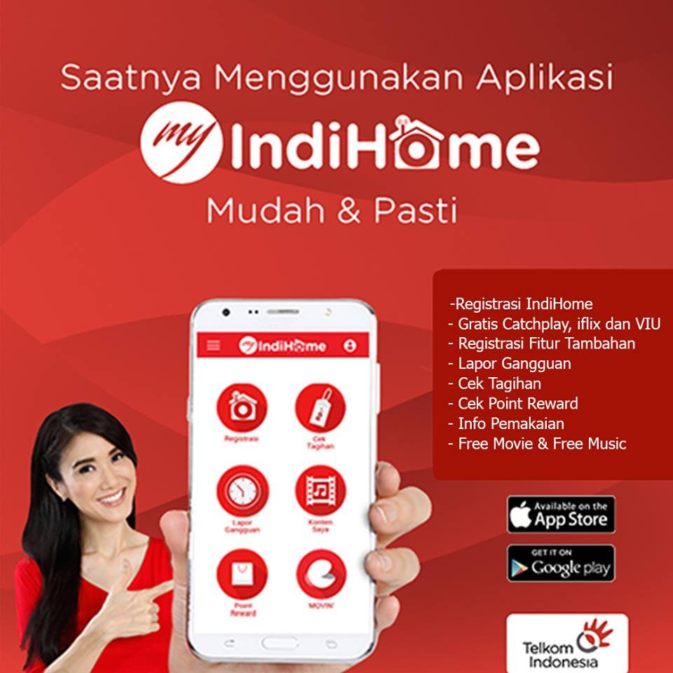 TelkomIndonesia's tweet photo. Sobat sudah install apps #MyIndiHome? Download &amp; install aplikasinya dan kamu akan mendapatkan banyak benefit. https://t.co/Z4uA7hZiCC https://t.co/xUALzo25hh