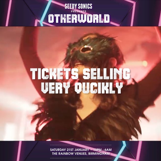 🚨Ticket Warning🚨

Otherworld at <a href="/rainbowvenues/">The Rainbow Venues</a> w <a href="/JackSwiftDJ/">Jack Swift</a> <a href="/mynames_joshua/">J.O.S.H.U.A</a> + more tickets are selling quickly‼️️

seedysonics.com