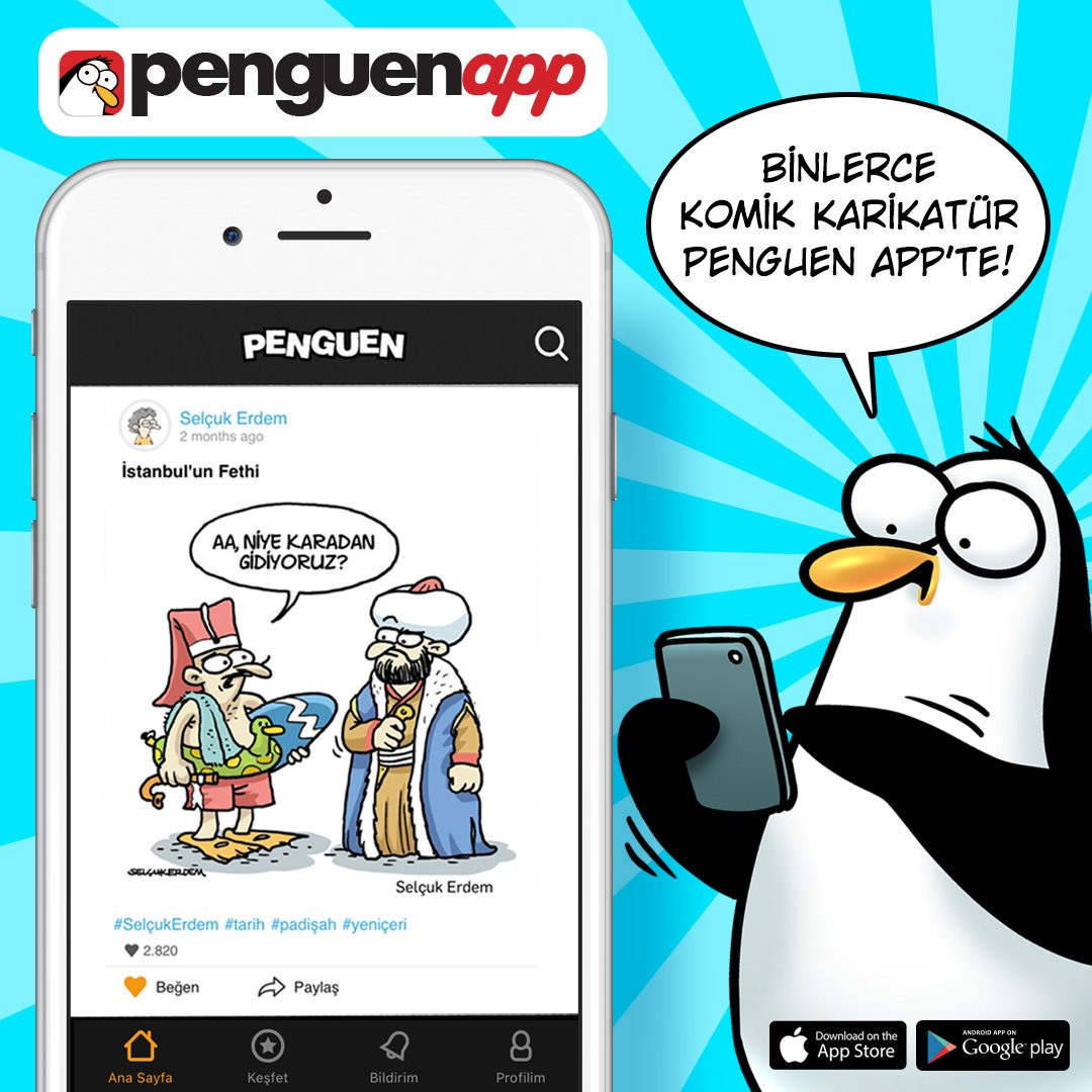 penguendergi's tweet photo. Binlerce karikatür #PenguenApp 'te seni bekliyor... https://t.co/nwgGBkhI2H https://t.co/M4BUWkpL8E
