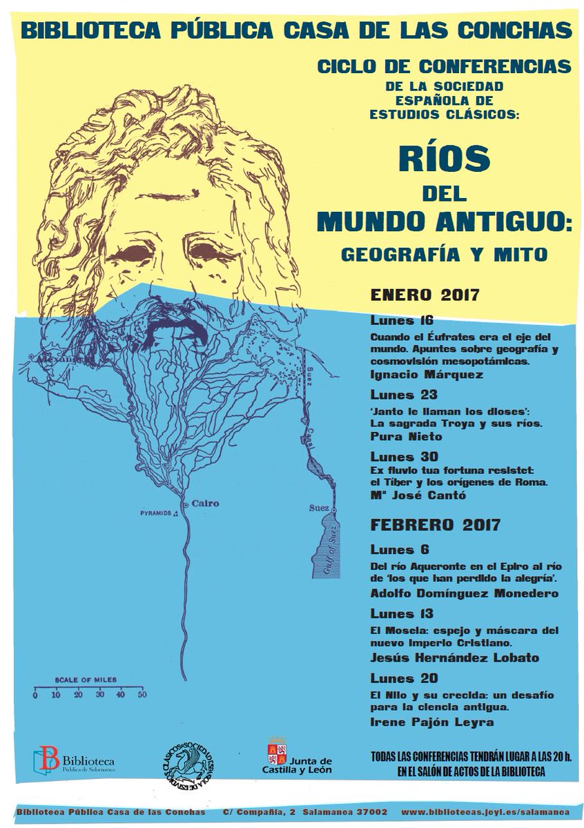 Ríos del mundo antiguo: geografía y mito.Ciclo de conferencias.Ya, la semana que viene y os esperamos,¡como siempre! bit.ly/2in1p0L