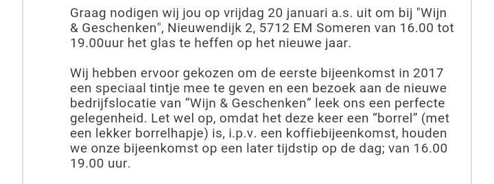 #nieuwjaarsborrel op vrijdag 30 januari. Jij komt toch ook :-)