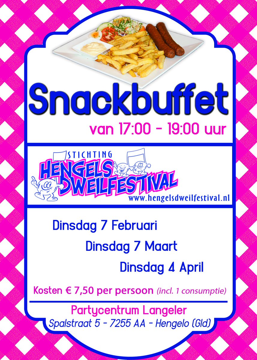 We gaan weer snacken! Kom naar het #HDFSnackbuffet en steun het Hengels Dweilfestival! #Hengelo #Gelderland #snacken