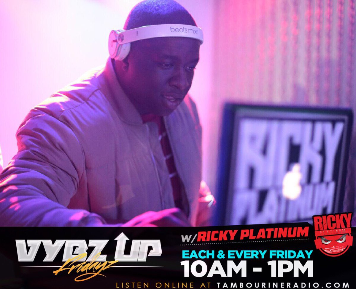 S/o <a href="/rickyplatinum/">Ricky Platinum</a> on his 2nd year of #VYBZUPFRIDAYZ on <a href="/tambourineradio/">Tambourine Radio</a> 

Tune into now until 1pm | CALL &amp; send ur BIG UPS 📞 718.412.1050