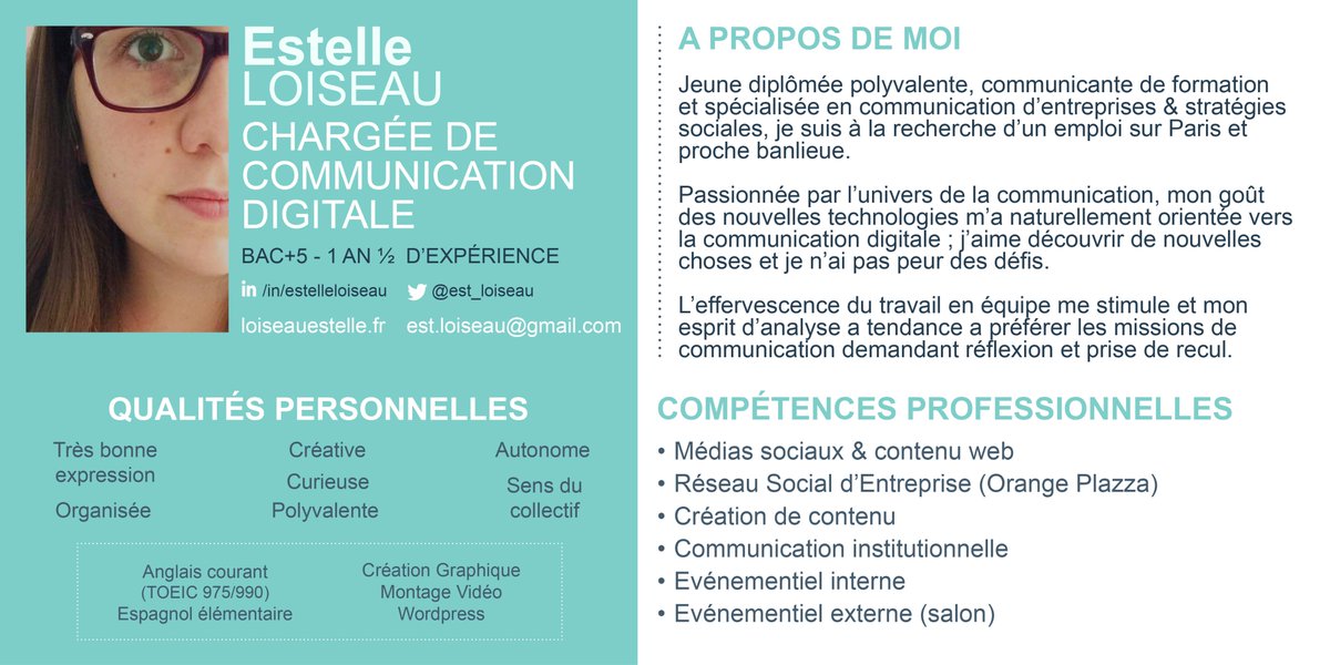 est_loiseau's tweet photo. #PleaseRT Recherche emploi #chargédecommunication #digitale #communitymanager à #Paris dispo de suite #i4emploiR https://t.co/xEgAk3m9y9 https://t.co/AvPO5r6amW