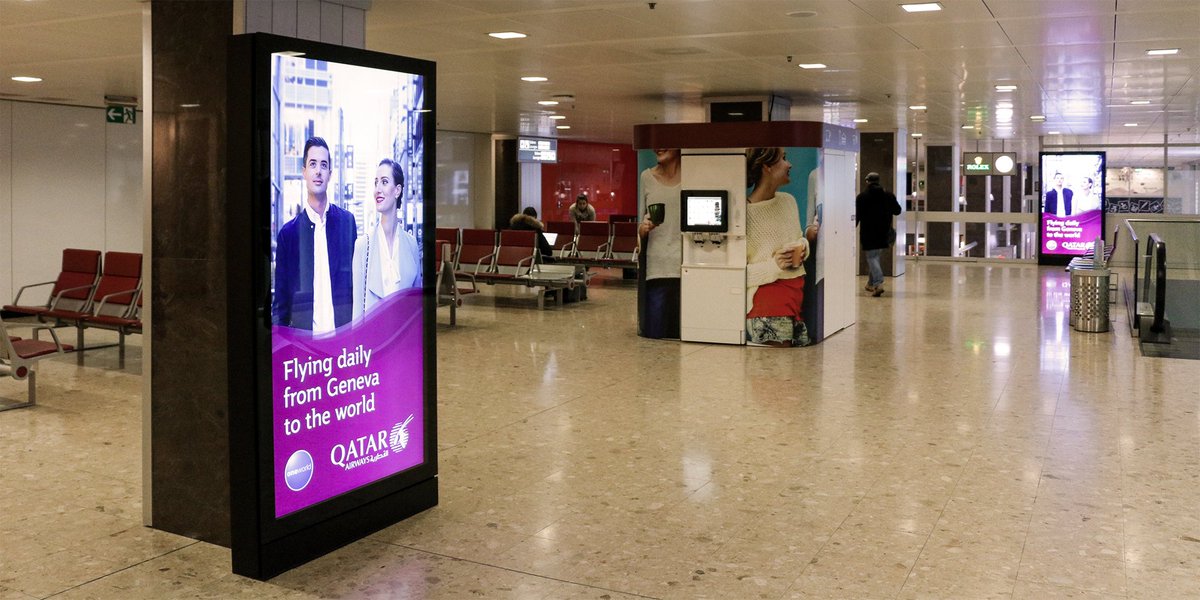 NeoAirport's tweet photo. This is the #new #QatarAirways #campaign at @GenevaAirport ! Are you the #next one? The choice is yours ! https://t.co/XcFAYHBbQe https://t.co/WrNInbiC9j