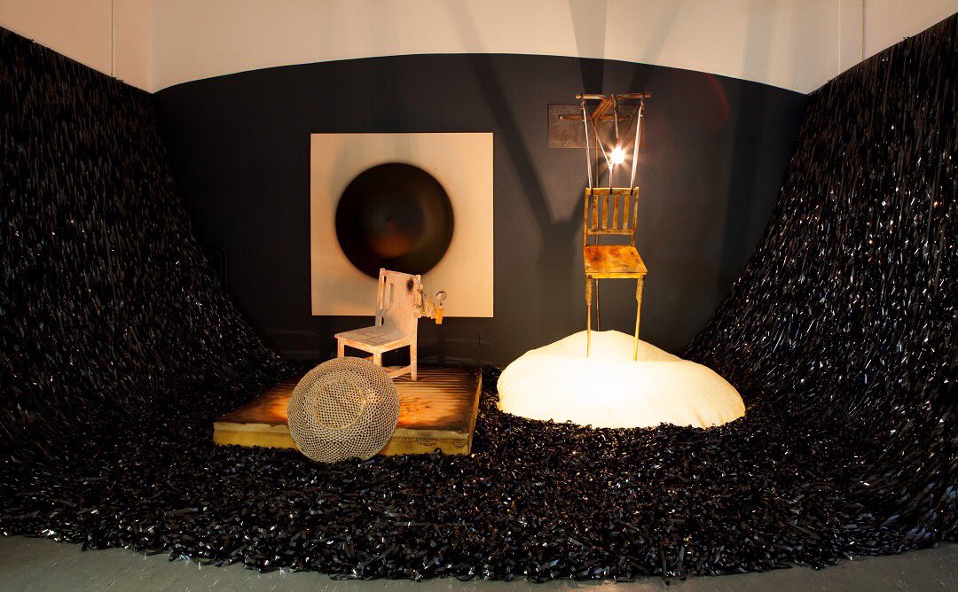 VAUnit's tweet photo. Paintings+ installation by VAU Member, Max Boyla 🙌 You can see more from Max and all our members on the VAU website- https://t.co/Ar0NBvvhJq https://t.co/o0CZ1tQ0xg