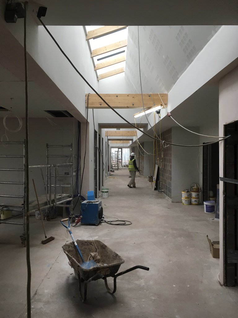 KKEarchitects's tweet photo. Good progress @SDFHC with @AndrewScottLtd Considering the grey day in #Wales the amount of light penetrating the building is great #notdingy https://t.co/NQDd4SuxHq