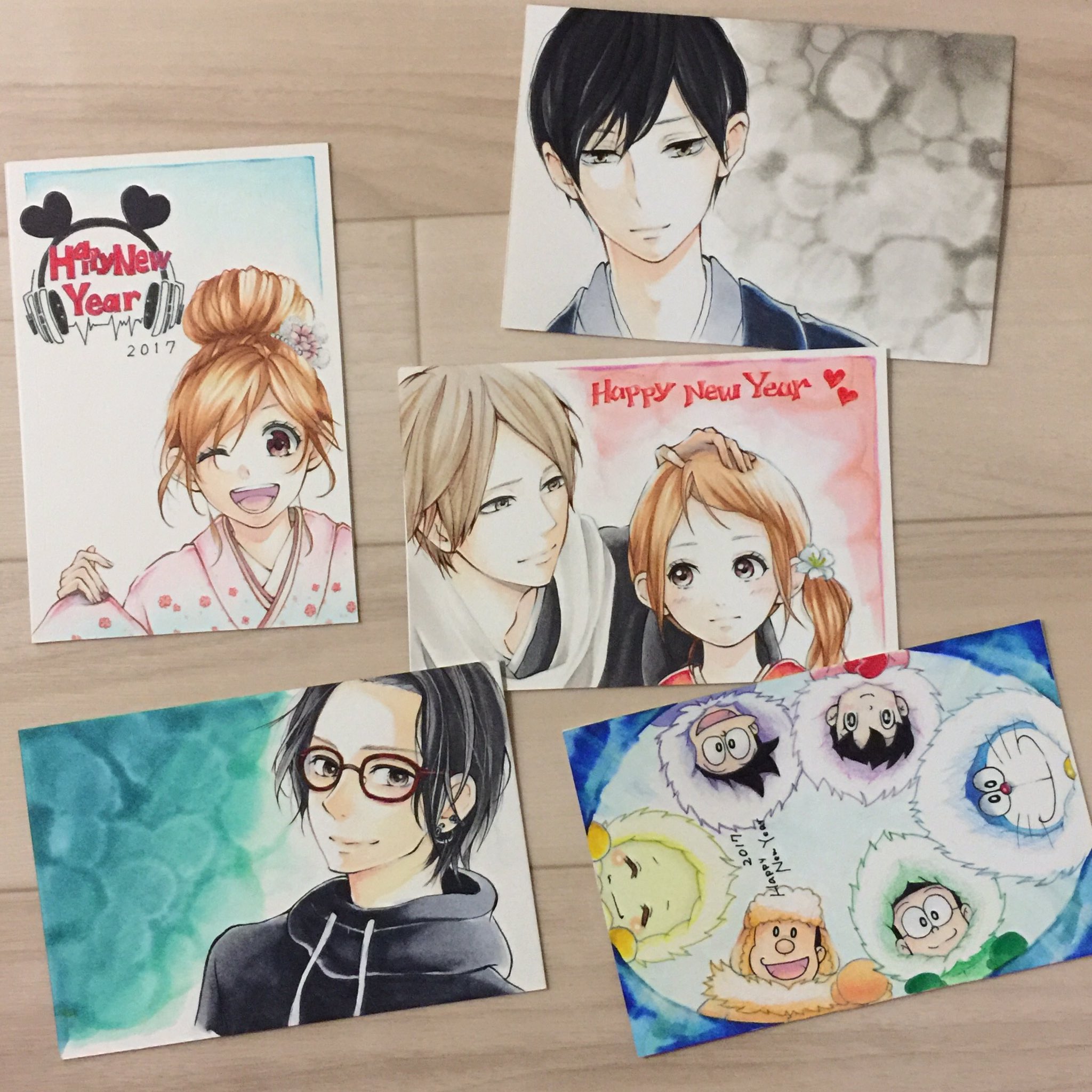 咲良りえ 今年出した年賀状 手描きのはこれしか描けなかったから 来年はもっと早くから準備しよ コピックイラスト