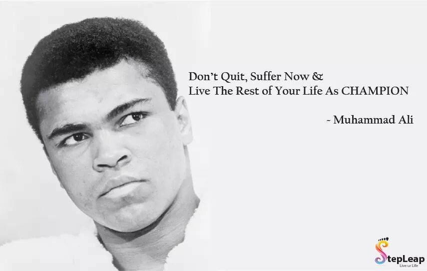 StepleapOrg's tweet image. Don’t quit. Suffer now and live the rest of your life as a champion.

#stepleap #motivation #inspiration #confidence