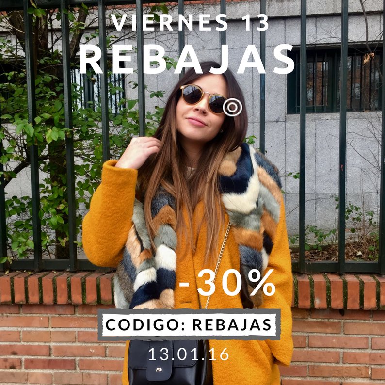 REBAJAS del 30%
¡No creemos en la mala suerte! Hoy entre las 22hrs y las 00hrs TODOS nuestros productos estarán al 30% de descuento.