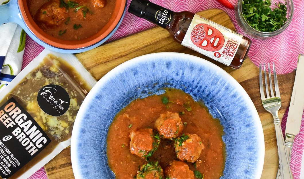 KanKunSauce's tweet photo. This is a twist on the classic meatball dish #MexicanTwist #Healthy #Broth https://t.co/ndmwKL8Glf @BoneT_BrothBar @chefomarromero https://t.co/Ki6pQYPeQA