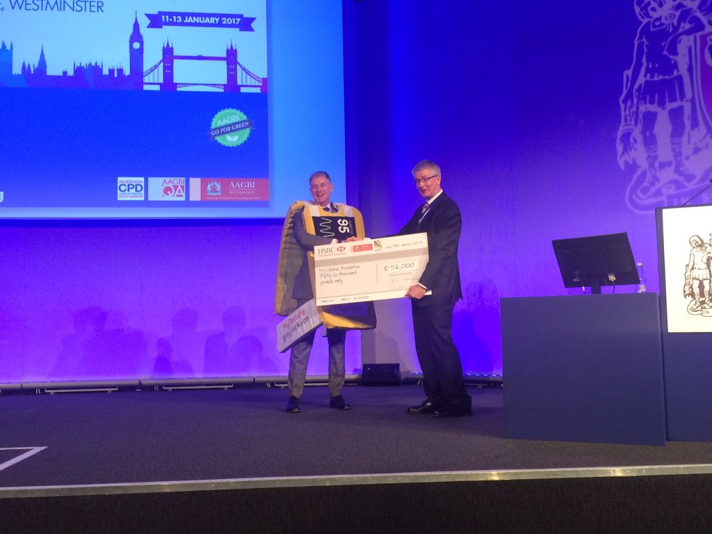 Assoc_Anaes's tweet photo. #Lifeboxes4rio £96,440 raised to purchase 600 lifeboxes. @AAGBI_President presents final cheque 2 past immediate president @startle65 https://t.co/uTMtP1QB1X