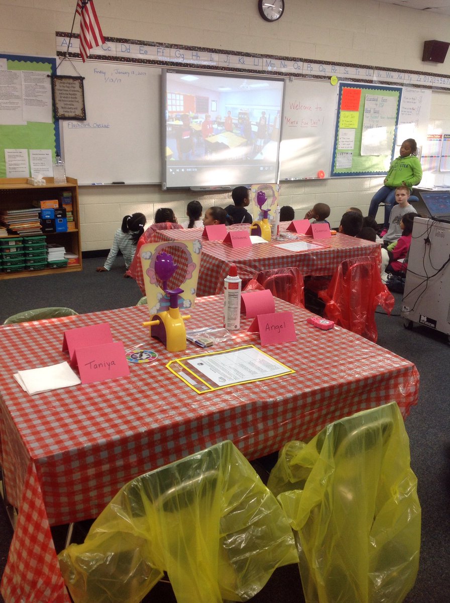 KBTchrTech's tweet photo. Getting ready for our math fun day in 3rd grade... Classroom #1 @FalconsFES @ECUcrystalECU https://t.co/JreFZxys7i