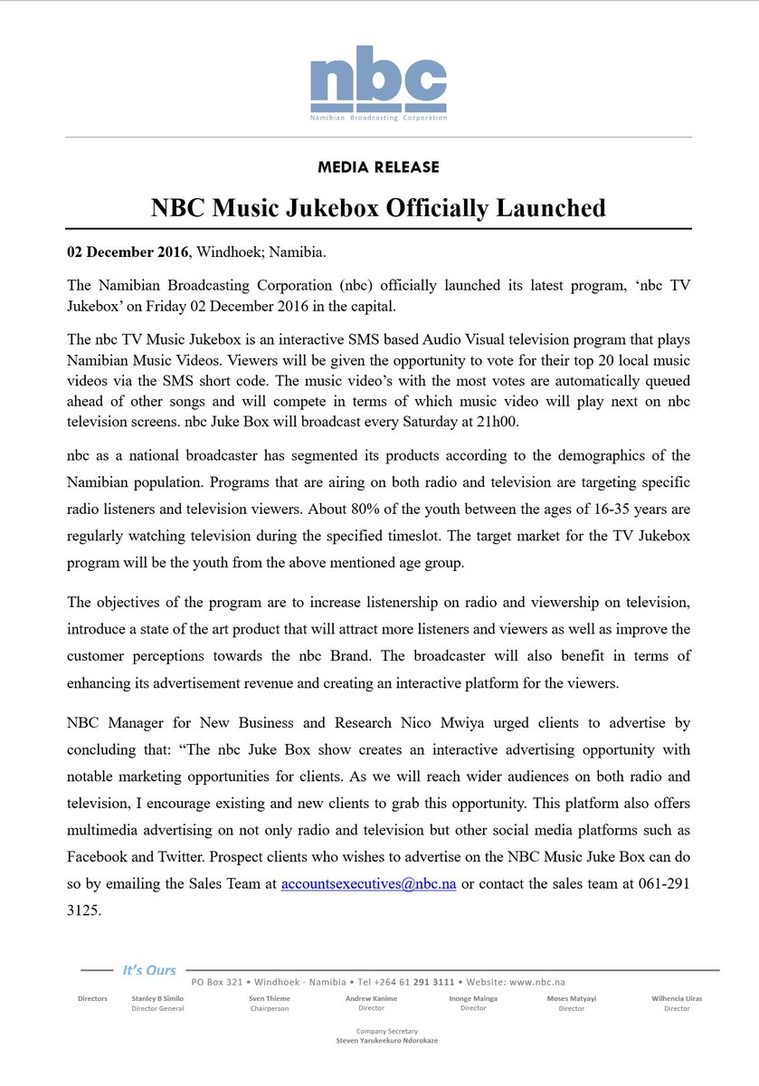 nbcJukebox's tweet photo. The nbc Jukebox Show was officially launched 02 December 2016 https://t.co/G3QCzYXmCE