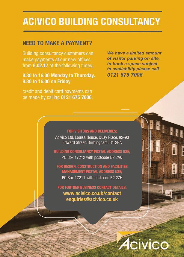 AcivicoGroup's tweet photo. We are moving! From 30th January 2017 onwards, we'll be relocating to our #NewHQ #LouisaHouse #TimeToStartPacking 🏡🎉 https://t.co/dYarjqtdTC