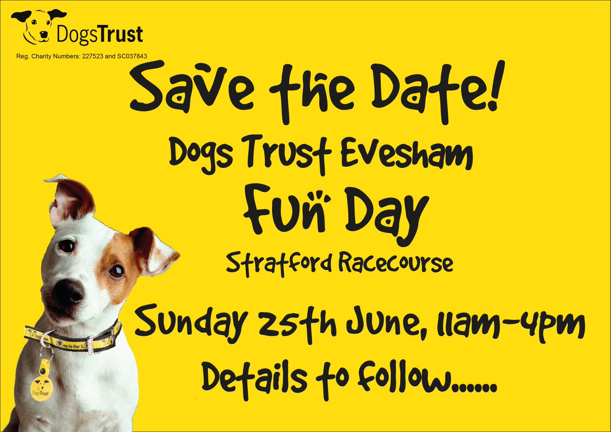 Save the date! More details soon... :) <a href="/DogsTrust/">Dogs Trust 💛🐶</a> <a href="/dogstrustshops/">DogsTrust Shops</a> <a href="/TheGoodDogGuide/">The Good Dog Guide</a> #biz4dogs #funday #worcestershirehour