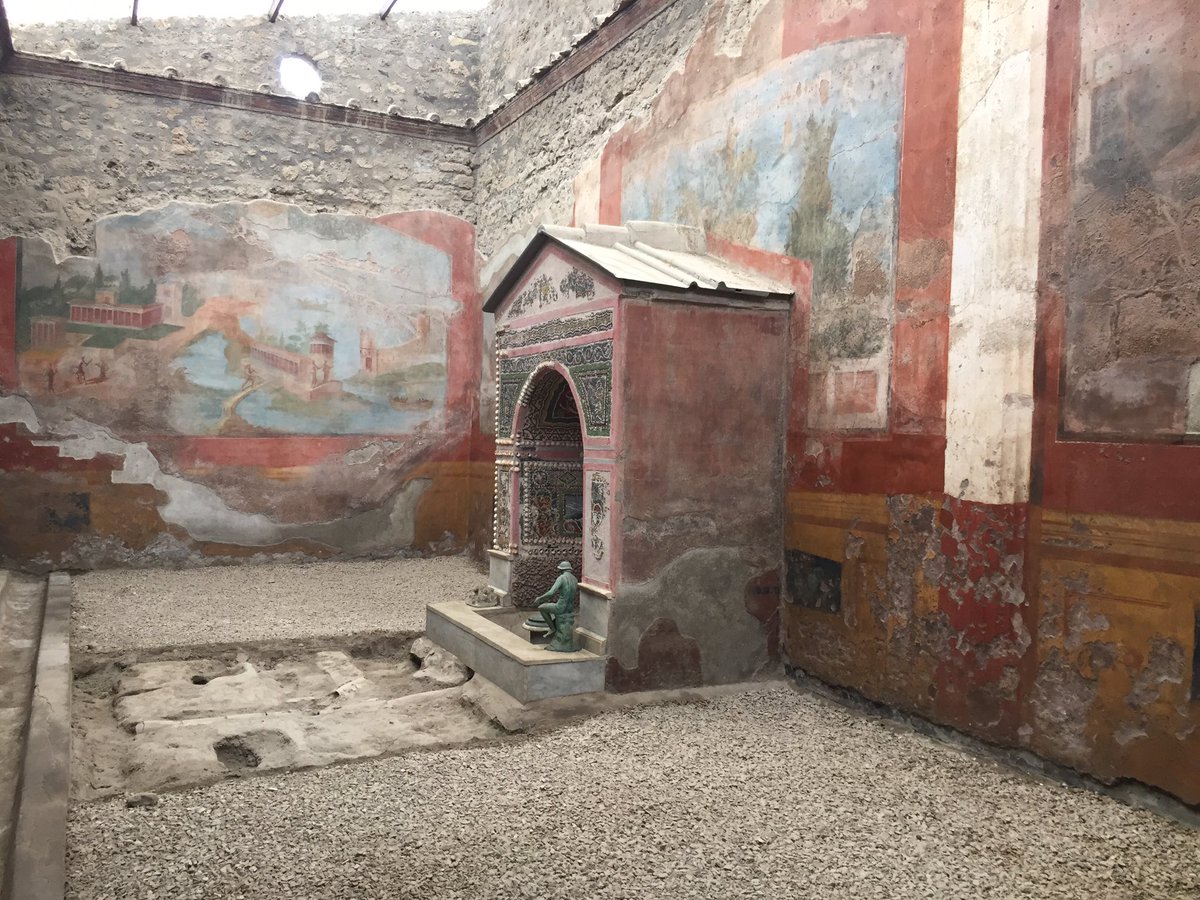 stephenjohnkay's tweet photo. House of the Small Fountain now open #Pompeii #RegioVI with small excavation in front https://t.co/qavx550evy