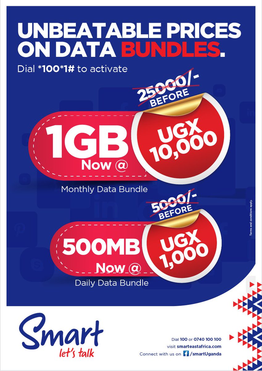 Smart_Uganda's tweet photo. The weekend is here.Sort out your entertainment needs with smart internet.Simply Dial *100# and enjoy https://t.co/FlYEnBNQez