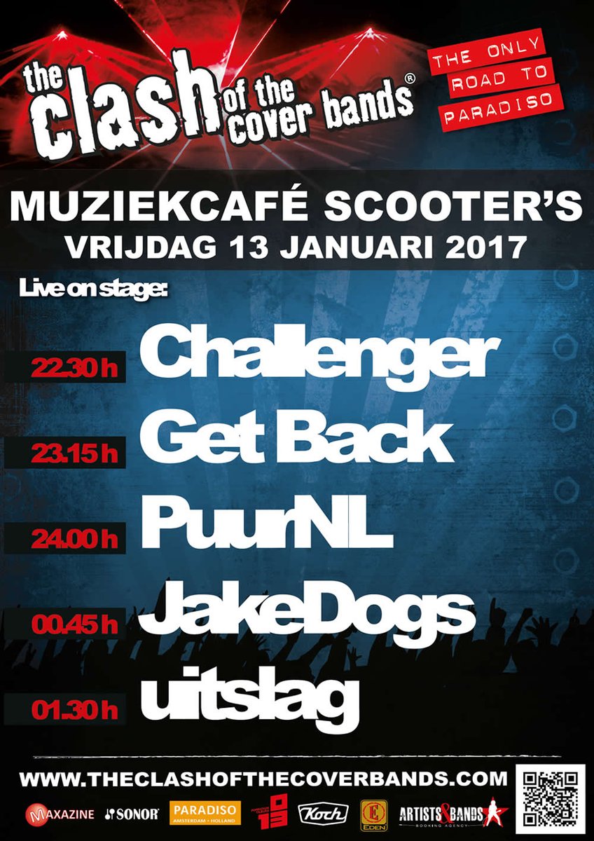 clashcoverbands's tweet photo. Vanavond staan we in @scooterslwd in Leeuwarden. https://t.co/PdNE9UG4uC