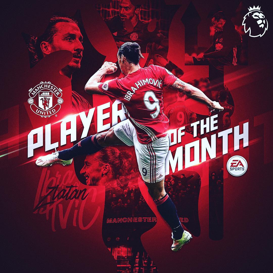 #SekilasBolanet Congrats! Zlatan Ibrahimovic Terpilih menjadi pemain terbaik Premier League bulan Desember 2016.