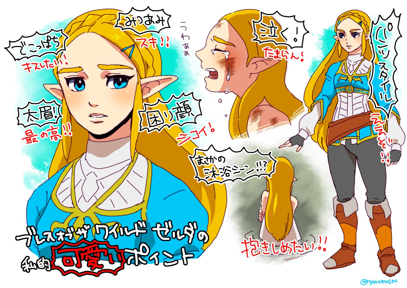 にょろり Twitterren ブレスオブザワイルドのゼルダが一部で不評だけど 私はどちゃくそ好みのドストライクだったので個人的可愛いポイント描いてみました は かわいい はやくプレイしたい T Co Z8oy5ohwja Twitter