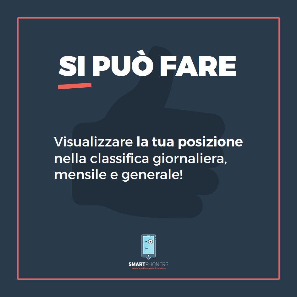SmartphonersApp's tweet photo. Verifica la tua posizione nella classifica giornaliera, mensile e generale e scopri quanto ti manca per vincere! https://t.co/M9jMF1a96w