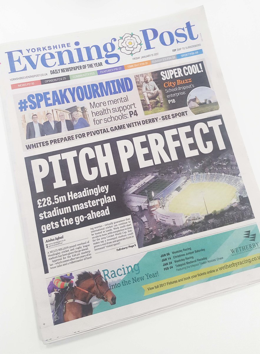Pitch Perfect - <a href="/DLADesignGroup/">dla architecture</a> plans for Headingley Stadium make front page news <a href="/LeedsNews/">Yorkshire Evening Post</a>