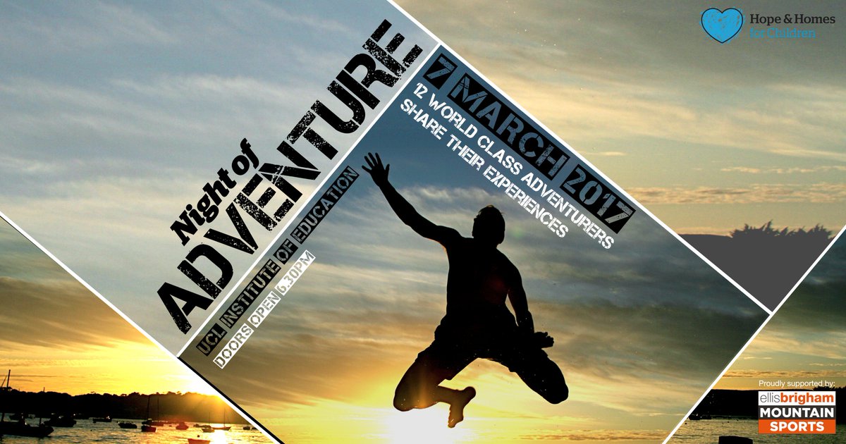 It's back! Tickets now available for the 2017 Night of Adventure. Get 'em now before they sell out! hopeandhomes.org/get-involved/f… (March 7 London)