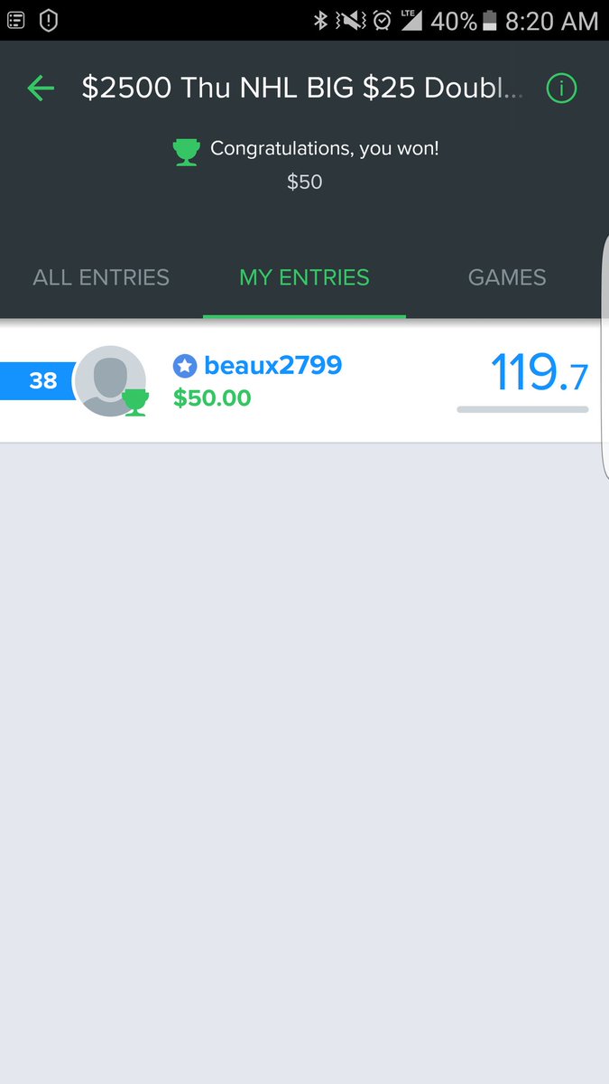 craig130422's tweet photo. Shout out to @DFSAXEEEEE for bringing in the $$$ in nhl main last night https://t.co/jJOxM1soJ4