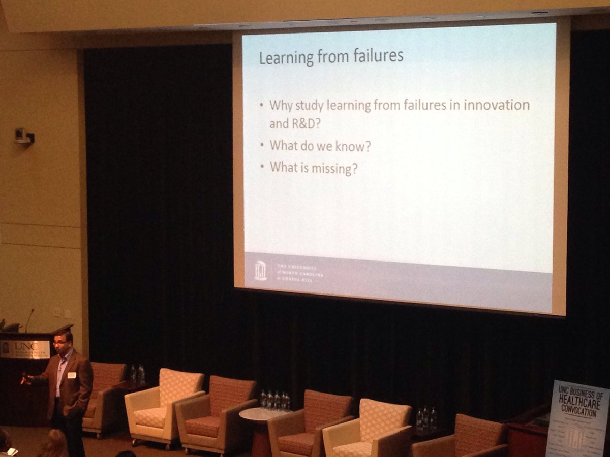 gene_hobbs's tweet photo. Professor Nerkar discusses learning from failure focused on R&D. Questions could be applied to #UNCsim easily. #GoToTheGemba #bohcunc https://t.co/nwfu9SpplH