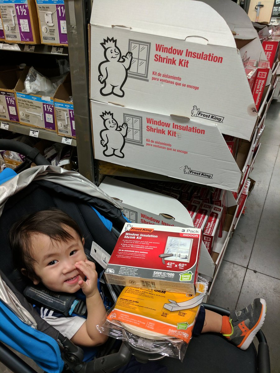 HankAAFlyer's tweet photo. @Birdie_NYC got supplies for our drafty apt. 1. draft stopper 2. Door weatherstripping, 3. Window shrink insulation. #SimpleStepsGiveaway https://t.co/z6c6i8itdJ