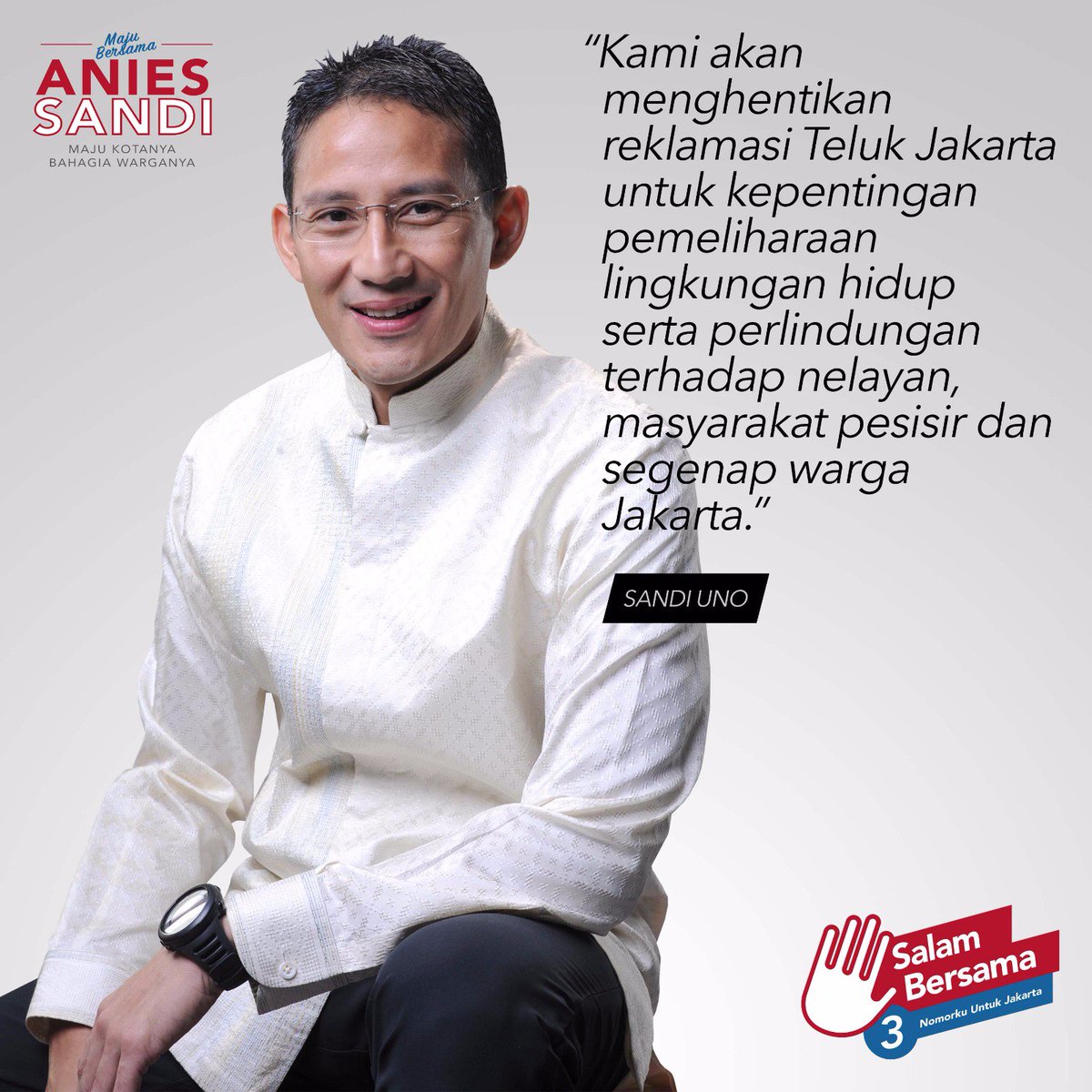 Reklamasi merusak lingkungan, membunuh nelayan. Tidak berpihak kepada rakyat kecil.
#AniesSandiMant3p #AniesSandiMant3p #AniesSandiMant3p