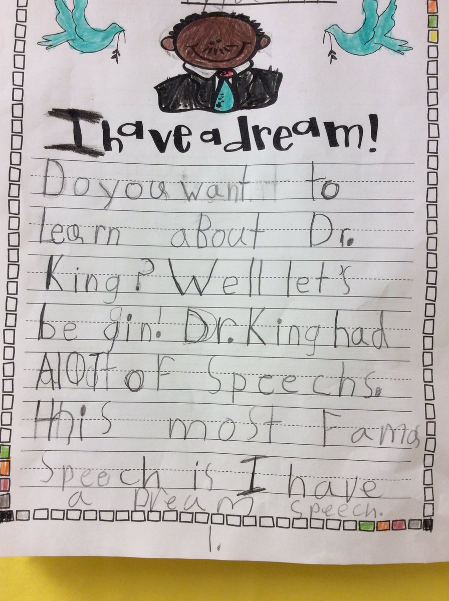 GarnerBrigette's tweet photo. Celebrating the life of Dr. Martin Luther King Jr. with some nonfiction writing! #HillThinkers #tsdthinkers https://t.co/nElFG3b4Nw